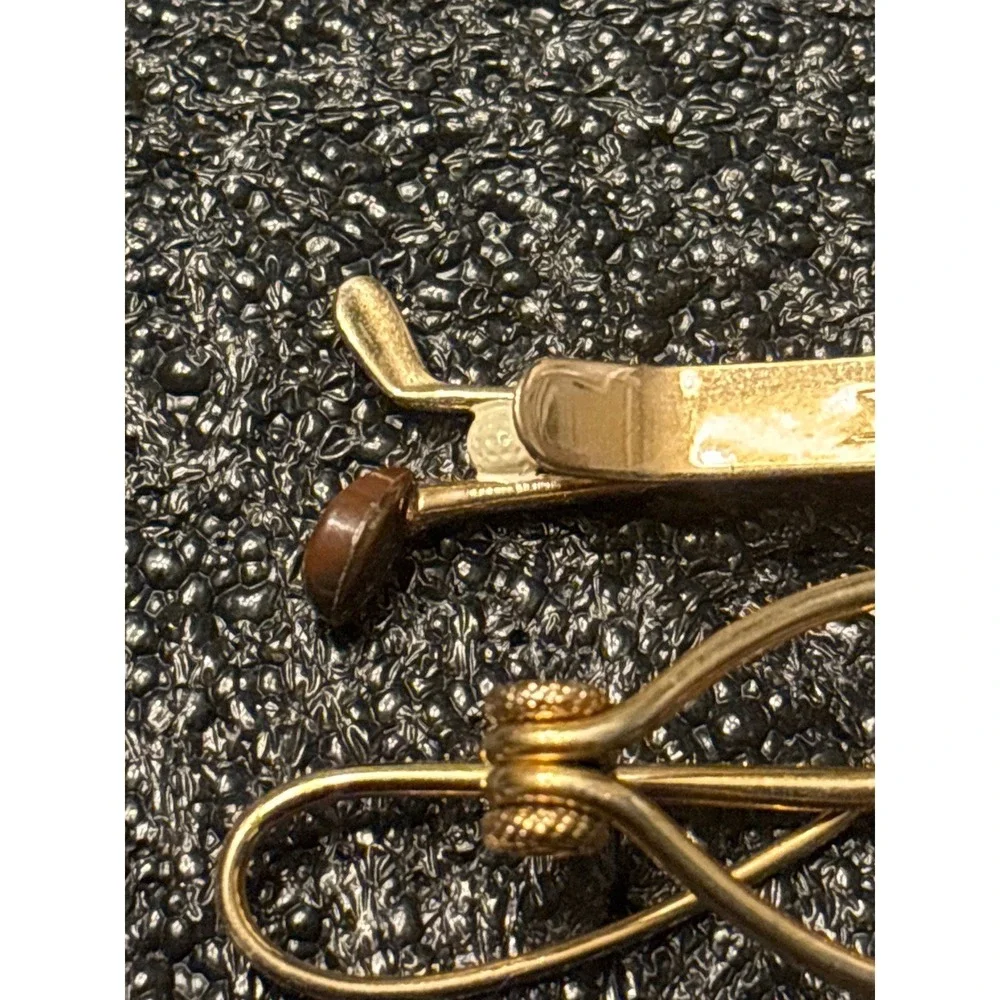 VTG Swank Tie Clip Lot Golf Clubs Fishing Rod Gold Tone‎ dad grandpa retirement